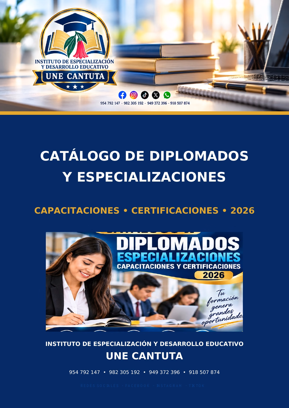 Portada oficial del Catálogo Académico UNE Cantuta